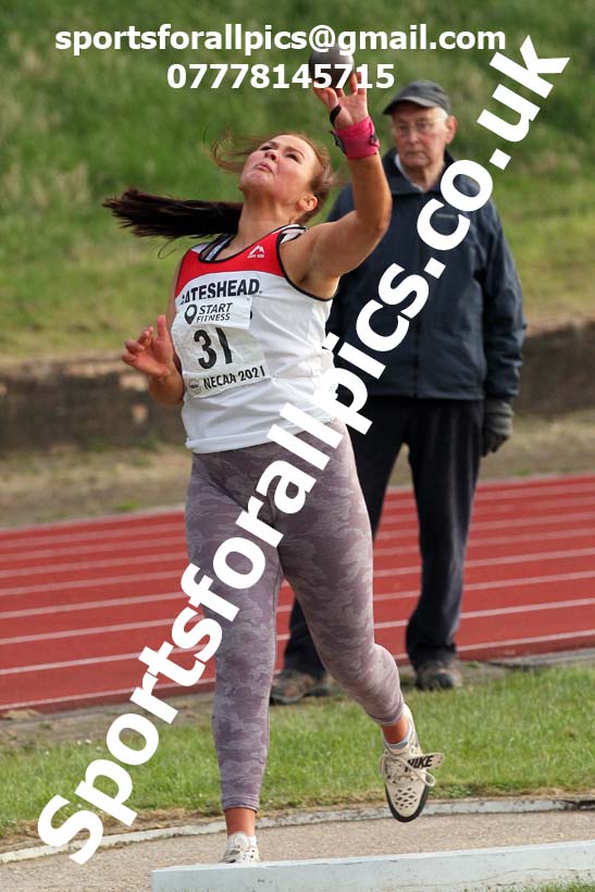 Shot putt, North East Grand Prix No. 1, Monkton on Wednesday, April 28th, 2021. Photo: David T. Hewitson/Sports for All Pics
